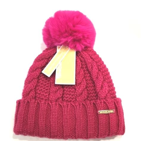 NWT Michael Kors Fushia Knit Pom